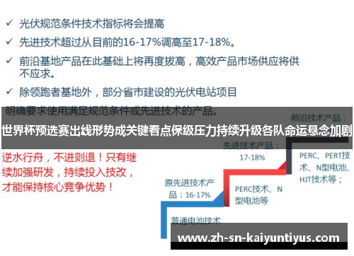 世界杯预选赛出线形势成关键看点保级压力持续升级各队命运悬念加剧